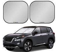 Magnelex Windshield Sun Shade with Bonus 2 Pack Cling Sunshades. 210T Reflective Fabric Blocks Sun and Keeps Your Vehicle Cool. Universal Fit gray