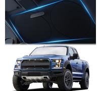 Magnelex Windshield Sunshade with Bonus Steering Wheel Sun Shade. 210T Reflective Polyester Blocks Heat and Sun X-LARGE - (65.7" x 36.4")