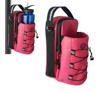 Magnepack Magnetic Gym Bag with Bottle Holder - Heavy-Duty Water Bottle Sling with Hook Strap, Multiple Pockets, Fits Most Racks - Compact, Durable, and Portable Gym Companion (Pink)