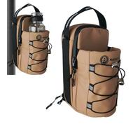 Magnepack Magnetic Gym Bag with Bottle Holder - Heavy-Duty Water Bottle Sling with Hook Strap, Multiple Pockets, Fits Most Racks - Compact, Durable, and Portable Gym Companion (Light Brown)