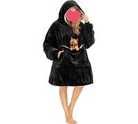 Magnesis Hoodie Blanket, Oversized Sherpa Sweatshirt, Super Soft Warm Wearable Blanket, Comfortable Giant Hoody Front Giant Pocket, One Size Fits All - Adults Kids Men Women (Black)
