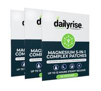 Magnesium 5-in-1 Patches | 2 Months Supply | Fabric Patches with Magnesium Glycinate, Citrate, Malate, Threonate & Oxide | Daily Balance, Energy, Relaxation & Muscle Support | Dailyrise (3X Pack)