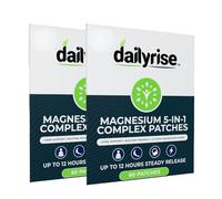 Magnesium 5-in-1 Patches | 2 Months Supply | Fabric Patches with Magnesium Glycinate, Citrate, Malate, Threonate & Oxide | Daily Balance, Energy, Relaxation & Muscle Support | Dailyrise (2X Pack)