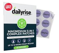 Magnesium 5-in-1 Patches | 2 Months Supply | Fabric Patches with Magnesium Glycinate, Citrate, Malate, Threonate & Oxide | Daily Balance, Energy, Relaxation & Muscle Support | Dailyrise (1x Pack)
