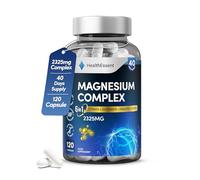 Magnesium 6-in-1 Complex, 2325mg with Magnesium Glycinate, Citrate, Malate, Oxide, Taurate and Orotate - Muscle, Nerve & Energy Support - High Absorption 390mg Elemental - 120 Capsules by HealthEssent