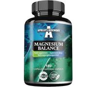 Magnesium Balance - 180 Vegan Capsules - 281.5 mg Highly Absorbable Magnesium Per Serving - Enhanced with Active Vitamin B6-2 Months Supply - Promoting Vitality & Wellness - by Apollo's Hegemony