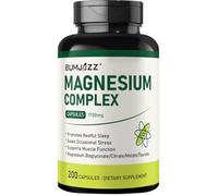 Magnesium Bisglycinate & Citrate Complex Capsules 1700mg, 200 Count - with L-Leucine for Sleep Support, Stress Relief, Mental Focus & Muscle Recovery