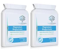 Magnesium Bisglycinate (Glycinate) 500mg - 90 Highly Bioavailable, Maximum Absorption Capsules for Better Sleep, Muscle and Nerve Support Vegan & UK Made (Pack of 2)