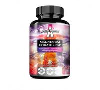 Magnesium Citrate 120mg + Vitamin B6 (P-5-P) 5mg, 200 Vegan Capsules, 6 Months Supply, Organic Form of Magnesium - Supplement for Nerve and Muscle Function - by Apollo's Hegemony
