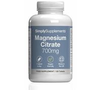 Magnesium Citrate 700mg | 120 Tablets | Contributes to The Reduction of Tiredness and Fatigue | Vegan & Vegetarian Friendly | Manufactured in The UK