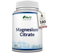 Magnesium Citrate 700mg - 180 Vegan Tablets - 6 Month Supply - 200mg of Elemental Magnesium Tablets - Made in The UK - Nu U Nutrition