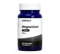 Magnesium Citrate 750mg Capsules - Magnesium Supplement for Muscle Function, Relaxation & Energy Support - 60 Vegan Capsules - Made in UK