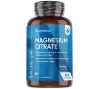Magnesium Citrate Capsules 1480mg - 240 Capsules - 4 Months Supply - 30% Buffered - Bioavailable Form - 2 Capsules a Day - Vegan-Friendly &