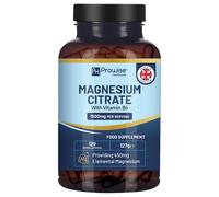 Magnesium Citrate Capsules 1500mg with Vitamin B6 | 120 Vegan Capsules | 450mg Elemental Mg | High Strength Magnesium Supplements for Women & Men | Capsule not Tablets | Made in UK by Prowise