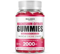 Magnesium Citrate Gummies, 400mg of Elemental Magnesium & 90mg Vitamin C, Non-GMO, Vegan 60 Gummies Raspberry Flavor for Sleep, Muscle and Bone Support (Raspberry)