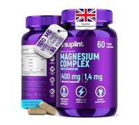 Magnesium Complex 400 mg - Bisglycinate + Citrate with Vitamin B6 - High Strength & Lab Tested - for Nerves, Muscles & Energy - Vegan, No Additives - 60 Capsules