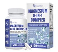 Magnesium Complex 8-in-1, Magnesium Glycinate Supplements with Bisglycinate, Citrate, Taurate 1000mg, Added Zinc B6 D3 for Energy, Muscle, Sleep