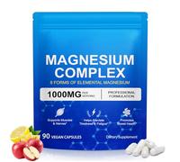 Magnesium Glycinate 1000mg High Strength Supplements - 90 Vegan Capsules for Sleep & Muscle Recovery - Premium Bioavailable Magnesium Complex