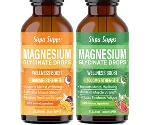 Magnesium Glycinate 120ml- Watermelon + Mango & Passion Fruit Flavour | Supa Supps Magnesium Glycinate 3-in-1 Complex | Fast Absorption, Premium Pure Formula, Easy-to-Take Supplement for Daily Balance