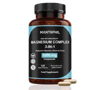 Magnesium Glycinate 3-in-1 Complex - 1800mg Supplements as Bisglycinate, Citrate & Malate 120 Vegan Capsules, Triple High Absorption 384mg Elemental | Food Supplement | Non-GMO