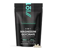 Magnesium Glycinate 3-in-1 Complex - 1800mg Supplements as Bisglycinate, Citrate & Malate - 90 Vegan Capsules - Triple High Absorption 400mg Elemental by Alpha01