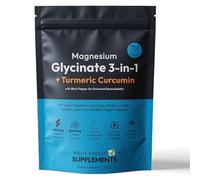Magnesium Glycinate 3-in-1 Complex - High Strength 1800mg Supplements as Bisglycinate, Citrate & Malate (384mg Elemental) + Turmeric 2000mg with Black Pepper - 90 Vegan Capsules, UK Made