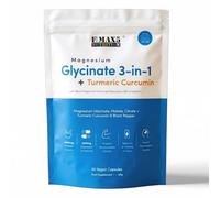 Magnesium Glycinate 3-in-1 Complex + Turmeric Curcumin with Black Pepper - 1800mg Supplements as Bisglycinate, Citrate & Malate 90 Vegan Capsules, High Absorption 384mg Elemental, UK Made