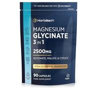 Magnesium Glycinate 3 in 1 Supplements 2500mg | 425mg Elemental Magnesium | Bisglycinate, Malate & Citrate Triple Complex | 90 Vegan Capsules | Horbaach