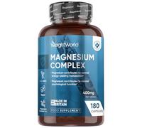 Magnesium Glycinate 4-in-1 Complex | 180 Capsules | 400mg Elemental Magnesium | 3 Months Supply | With Citrate, Bisglycinate, Taurate & Malate | Added L-Leucine 90mg | Vegan & Non-GMO | Made in the UK