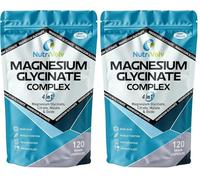 Magnesium Glycinate 4-in-1 Complex 1900mg | 446mg Elemental Magnesium Super Strength Supplement as Glycinate, Citrate, Malate, Oxide | 120 Capsules | High Absorption | Vegan UK Made (Pack of 2)