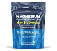 Magnesium Glycinate 4-in-1 Complex | 2000mg Per Serving as Bisglycinate, Malate, Citrate & Oxide | Quadruple Absorption 506mg Elemental | 90 High Strength Vegan Capsules | UK Made