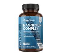 Magnesium Glycinate 4-in-1 Complex - 400mg Elemental Magnesium - 180 Vegan Capsules (3 Months Supply) - 1700mg as Citrate, Bisglycinate, Taurate & Malate - Added 90mg Leucine - Made in The UK