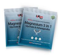 Magnesium Glycinate 5 in 1 Supplement -1800mg as Bisglycinate Citrate & Malate | 384 mg Elemental Magnesium | Ashwagandha & B6 Quality Sleep Muscle Health & Immune Support 90 Vegan Capsules (2)