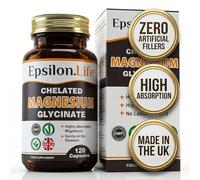 Magnesium Glycinate 500mg, Chelated Bisglycinate, 120 Vegan Capsules | Unbuffered Chelated Bisglycinate with No Oxide, High Absorption Supplement for Muscle & Nervous System, Gut Friendly, UK Made