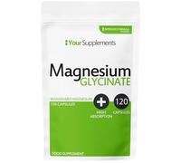 Magnesium Glycinate by Your Supplements | UK Made | True Unblended Bisglycinate | 120 High Absorption Capsules | Suitable for Vegetarians & Vegans