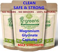 Magnesium Glycinate Capsules | 650mg Glycinate Capsules | 120 Vegan Caps Vegan Caps | Made in UK by 5greens