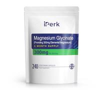 Magnesium Glycinate Capsules Provide 300 mg of Pure Elemental Magnesium Per Serving 240 Vegan Caps | Magnesium Supplement Non GMO, Dairy & Gluten Free