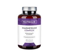 Magnesium Glycinate Complex - 2145mg Bisglycinate + Citrate - Magnesium Supplements - Vitamins B5 + B6 + C - 120 Capsules Vegan Nutralie