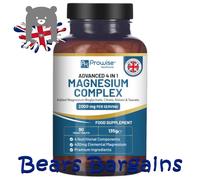 Magnesium Glycinate Complex 4 in 1-2000mg per Serving | Precise 400mg Elemental dose | Added Magnesium Bisglycinate, Citrate, Malate & Taurate | 90 Vegan Tablets - by Prowise