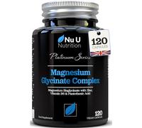 Magnesium Glycinate Complex with Vitamin B6, Zinc & Pantothenic Acid - 120 Vegan Capsules - 250mg Elemental Magnesium per Serving - High Strength Mag