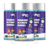 Magnesium Glycinate Gummies 100mg for Kids, Calm Magnesium Gummies for Sleep, Relaxation, Brain, Focus, Bones, No Melatonin, Gluten Free, Non-GMO, Vegan, 60 Gummies (3)