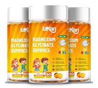 Magnesium Glycinate Gummies 100mg for Kids, Vitamin D3 Magnesium Gummies for Sleep, Brain, Focus, Bone, Gluten Free, Non GMO, Vegan, 60 Gummies (3)