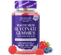 Magnesium Glycinate Gummies - 60 Vegan & Sugar-Free for Adults - Glycinate 3-in-1 Gummies with B6, Zinc & D3 - 240mg Elemental Magnesium for Sleep, Stress, Muscles & Bones Support
