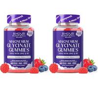 Magnesium Glycinate Gummies - 60 Vegan & Sugar-Free for Kids & Adults - Glycinate 3-in-1 Gummies with B6, Zinc & D3 - 240mg Elemental Magnesium for Sleep, Stress, Muscles & Bones Support (Pack of 2)