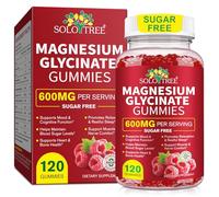 Magnesium Glycinate Gummies, 600mg High Absorption Magnesium Supplement, Sleep Support, Relaxation & Muscle Function, Sugar Free, Gluten-Free, Raspberry Flavor 120 Count