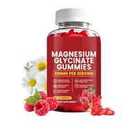 Magnesium Glycinate Gummies 600mg, Magnesium Gummies, Sleep, Calm & Relaxation Support, Sugar-Free, Raspberry Flavour, 60 Count for Adults - Vegan
