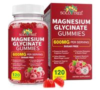 Magnesium Glycinate Gummies 600mg - Sugar-Free High Absorption, Supports Relaxation, Calm & Restful Sleep, with Vitamin B6 & D3 - 120 Berry-Flavor Gummies