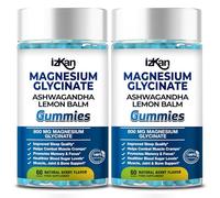 Magnesium Glycinate Gummies 800mg - Sugar Free Magnesium Supplement with Ashwagandha, Lemon Balm Extract & CoQ10 for Sleep, Stress & Muscle Relief & Nerve Health - 60 Gummies (Blueberry Flavor) (2)