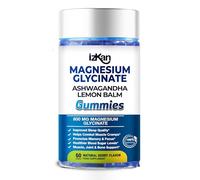 Magnesium Glycinate Gummies 800mg - Sugar Free Magnesium Supplement with Ashwagandha, Lemon Balm Extract & CoQ10 for Sleep, Stress & Muscle Relief & Nerve Health - 60 Gummies (Blueberry Flavor) (1)