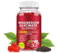 Magnesium Glycinate Gummies for Adults 120 Count - 600 MG Per Serving, Promotes Relaxation & Restful Sleep, Focus, Supports Heart & Bone Health, Raspberry Flavor, Non-GMO